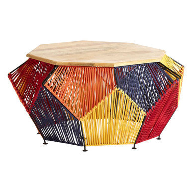 Fusion Multicoloured Woven Hexagon Coffee Table