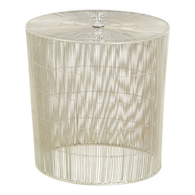 Templar Pewter Finish Cage Side Table