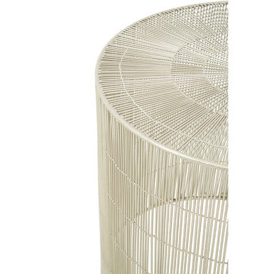Templar Pewter Finish Cage Side Table