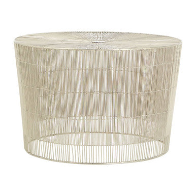 Templar Pewter Finish Cage Round Side Table