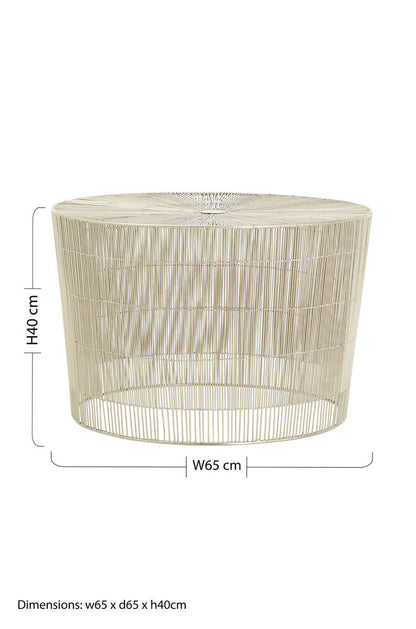 Templar Pewter Finish Cage Round Side Table