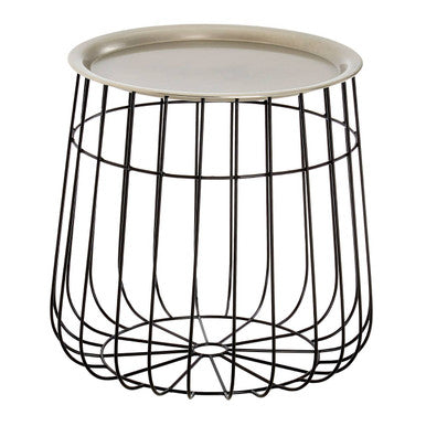 Templar Silver And Black Wire Detail Side Table