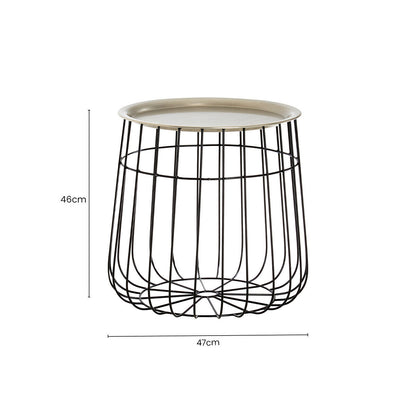 Templar Silver And Black Wire Detail Side Table