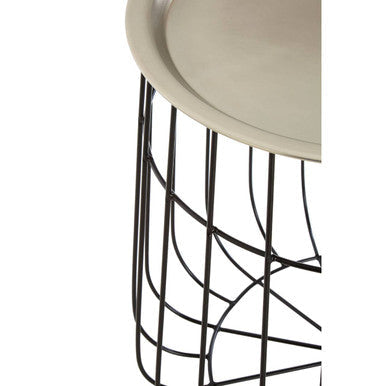 Templar Silver And Black Wire Detail Side Table
