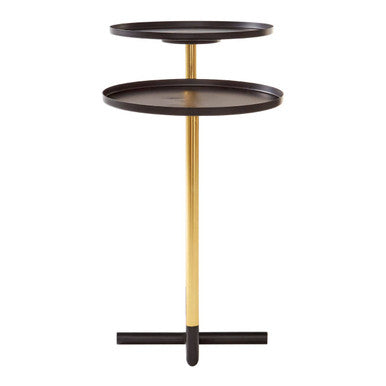 Halle Black and Gold 2 Tier Side Table