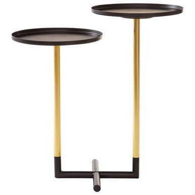 Halle Black and Gold 2 Tier Side Table