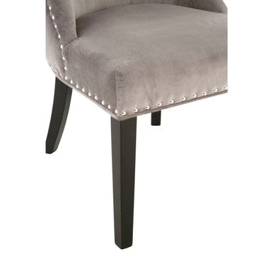 Regents Park Grey Velvet With Tufted Back Dining Chair