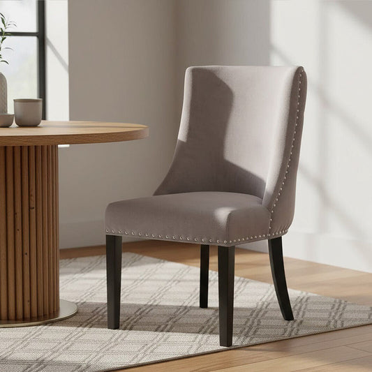 Regents Park Grey Velvet With Tufted Back Dining Chair