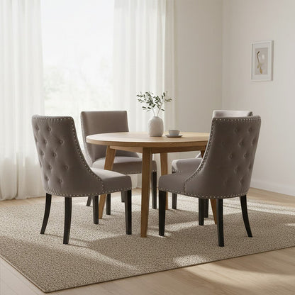 Regents Park Grey Velvet With Tufted Back Dining Chair