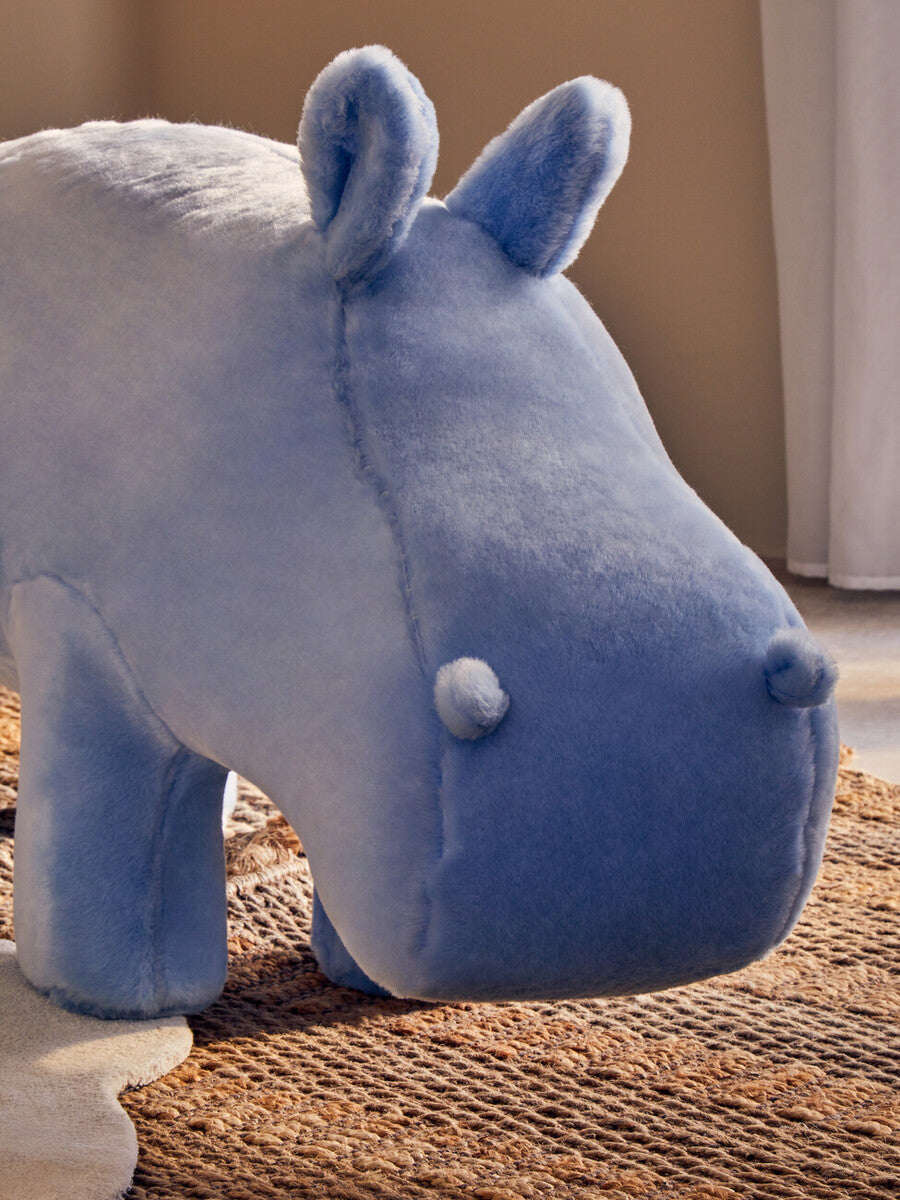 Jungle Safari Kids Blue Hippo Animal Stool