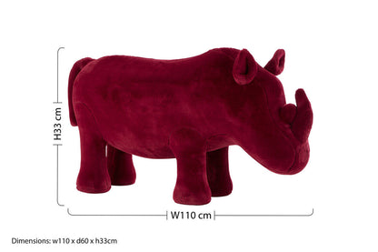 Jungle Safari Kids Maroon Rhino Animal Stool