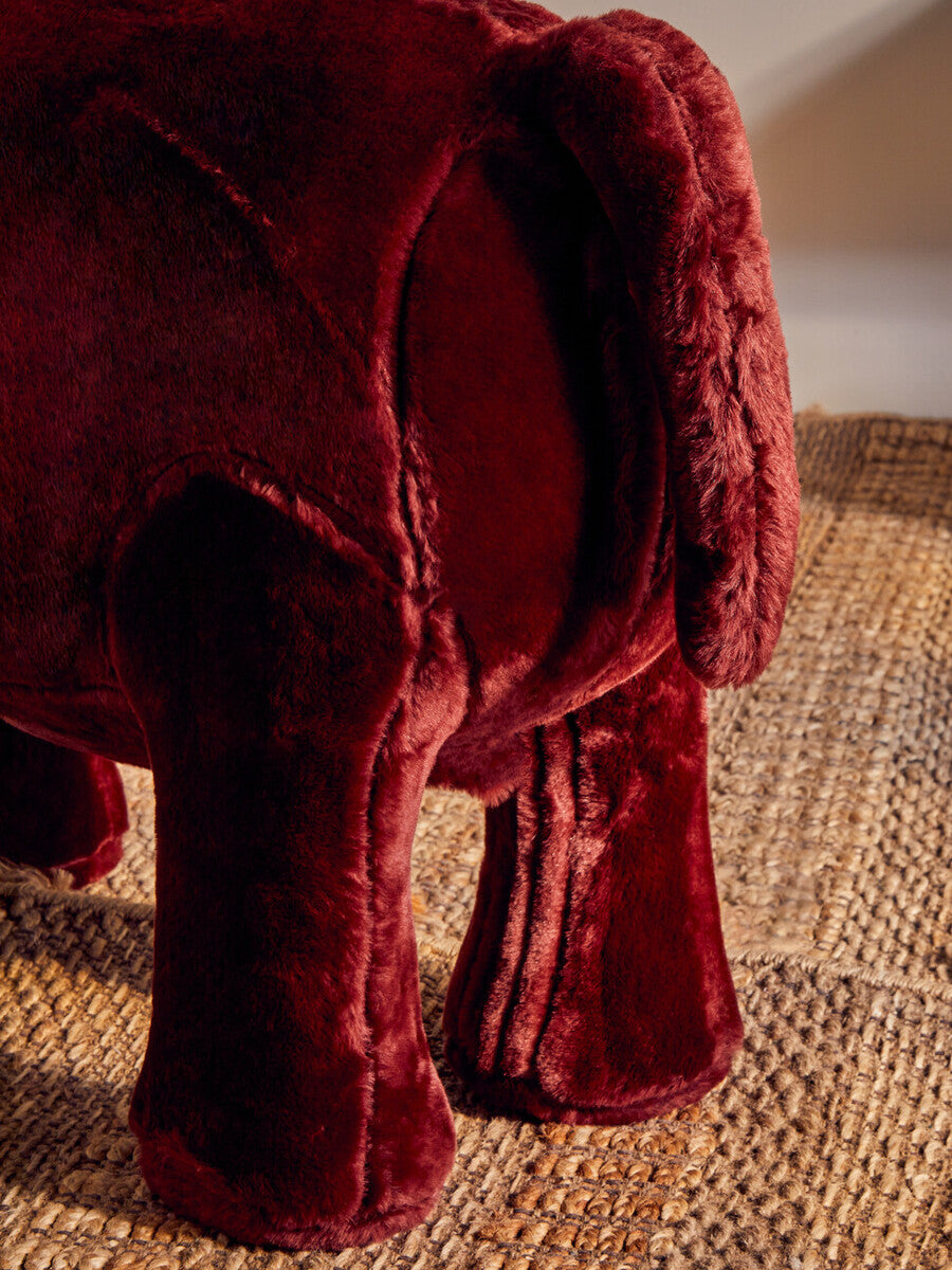 Jungle Safari Kids Maroon Rhino Animal Stool