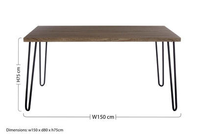Borough Veneer Top And Metal Legs Dining Table