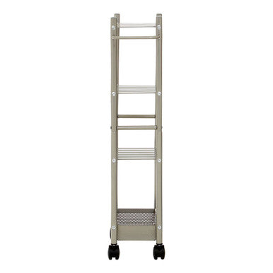Dara 4 Tier Silver Metal Trolley with Basket