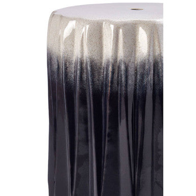 Azul Ombre Blue and White Ceramic Side Table and Stool