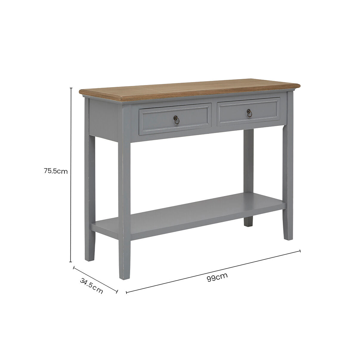 Henley Antique Grey Console Table