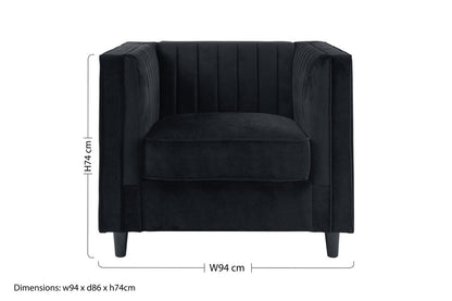 Farah Black Velvet Chair