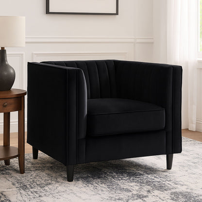 Farah Black Velvet Chair