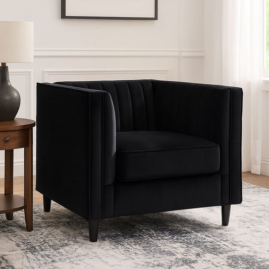 Farah Black Velvet Chair