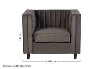 Farah Grey Velvet Chair