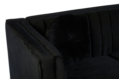 Farah Two Seat Black Velvet Sofa