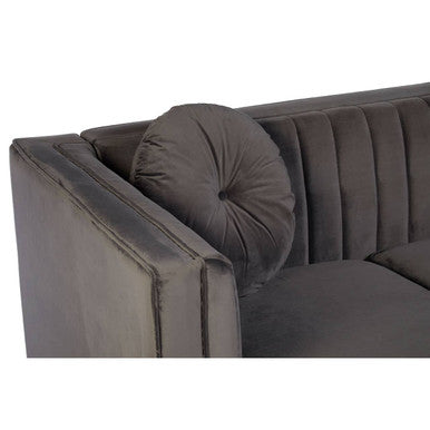 Farah Two Seat Grey Velvet Sofa