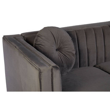 Farah Two Seat Grey Velvet Sofa