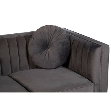 Farah Two Seat Grey Velvet Sofa