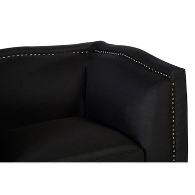 Feya Black Fabric Chair with Stud Detail