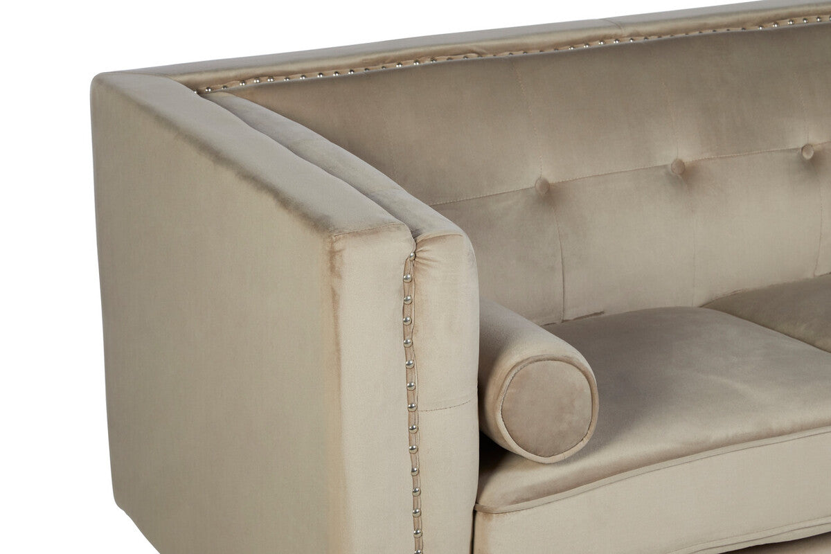 Felisa Two Seater Mink Velvet Sofa