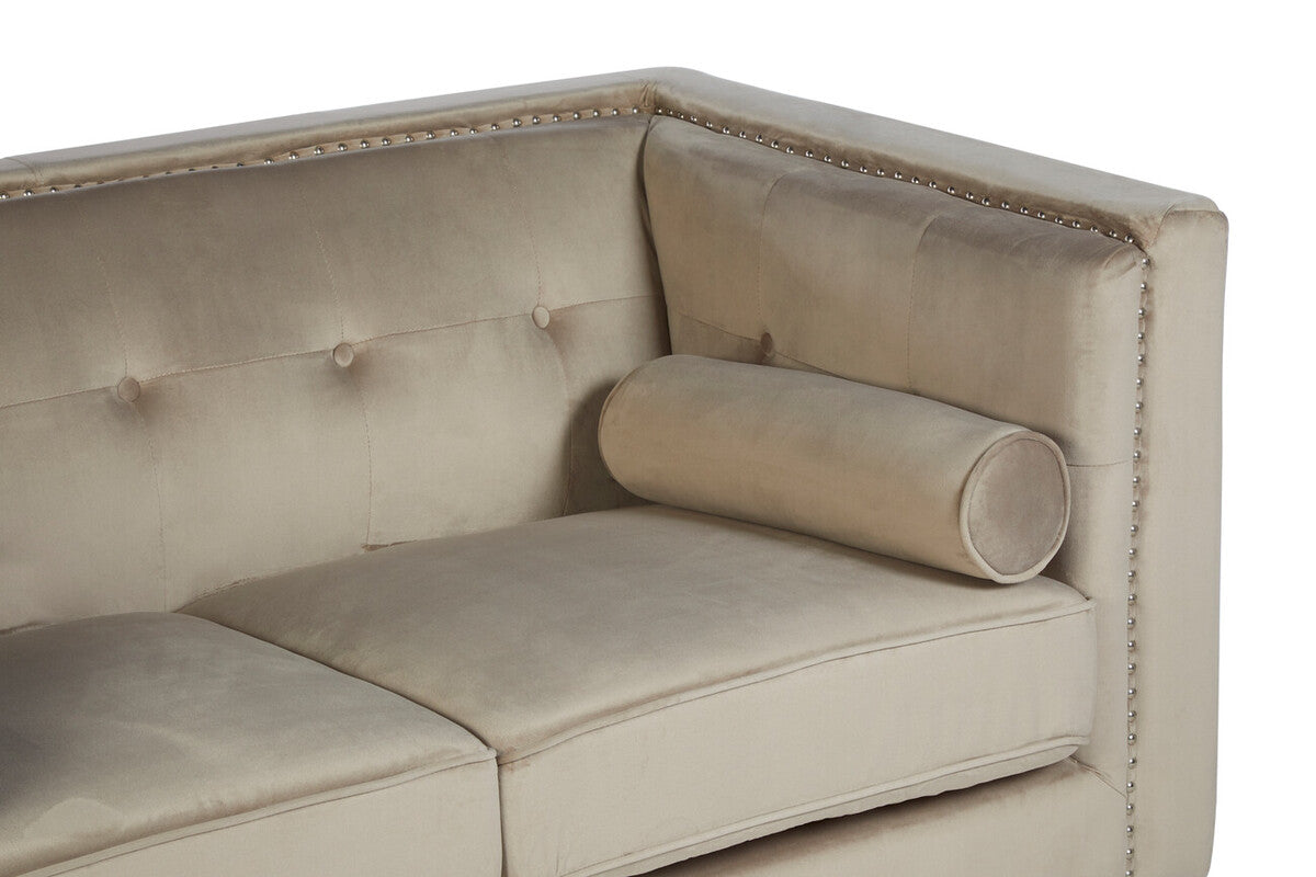 Felisa Two Seater Mink Velvet Sofa