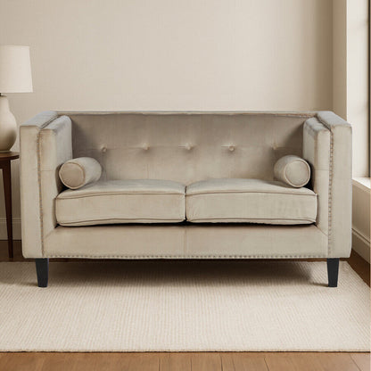 Felisa Two Seater Mink Velvet Sofa
