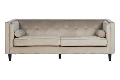 Felisa 3 Seat Mink Velvet Sofa
