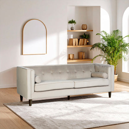 Felisa 3 Seat Mink Velvet Sofa