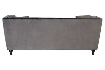 Ferris 3 Seat Grey Velvet Sofa