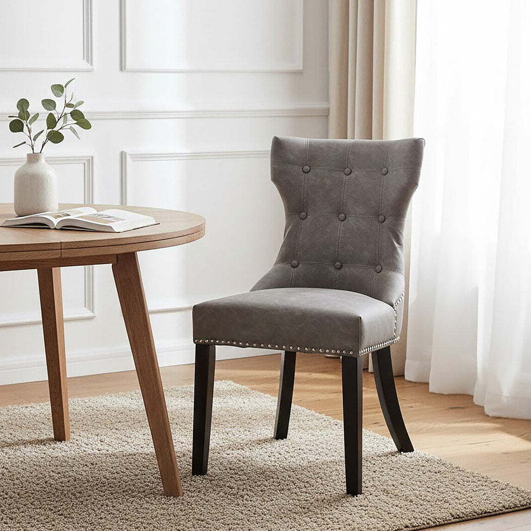 Daxton Grey Leather Effect Dining Chair