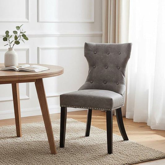 Daxton Grey Leather Effect Dining Chair