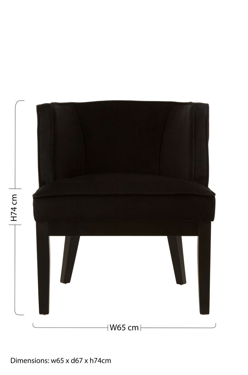 Daxton Black Velvet Curved Back Chair