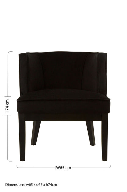 Daxton Black Velvet Curved Back Chair