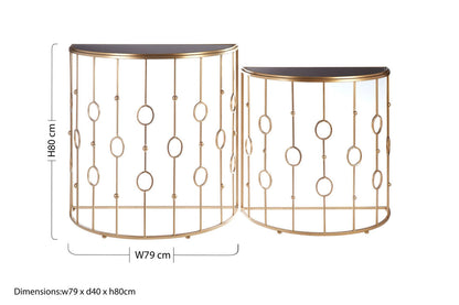 Faiza Set of 2 Art Deco Console Tables