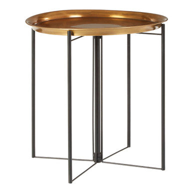 Hege Large Brass And Black Finish Side Table