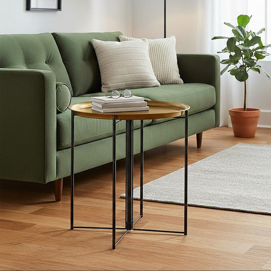 Hege Large Brass And Black Finish Side Table