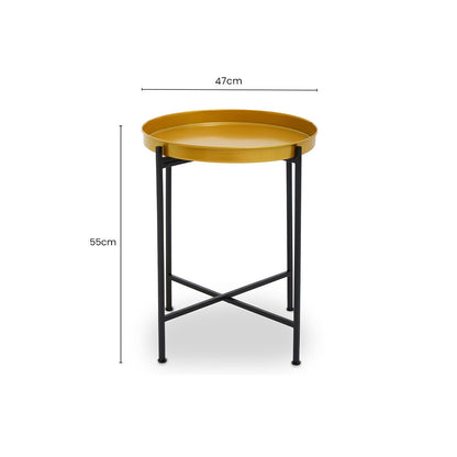 Hege Small Brass And Black Finish Side Table