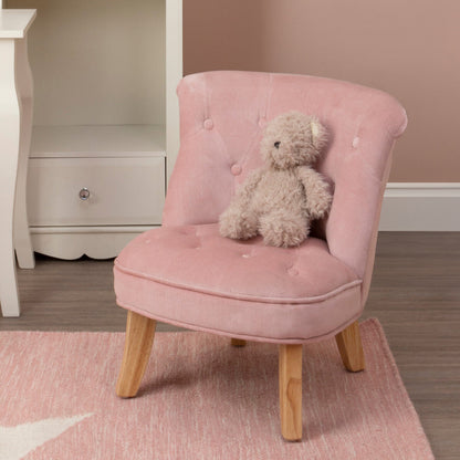 Estelle Pink Velvet Kids Chair