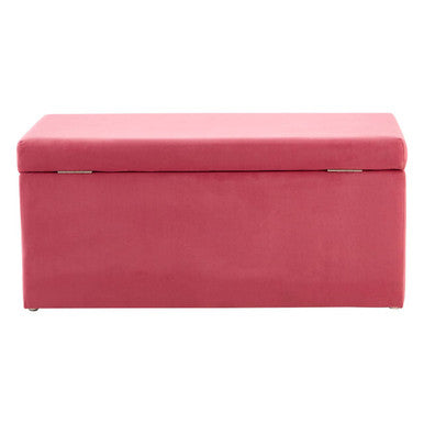 Mia Pink Velvet Kids Ottoman