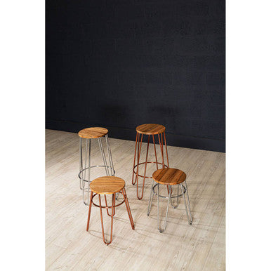District Hairpin Legs Stool with Wood Top