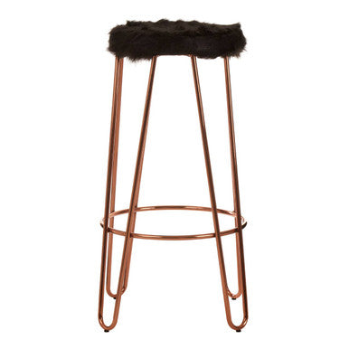 Faux Fur Hairpin Bar Stool | District