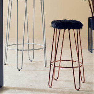 Faux Fur Hairpin Bar Stool | District