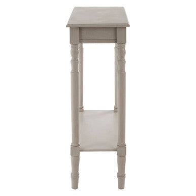 Grey Pine Wood Console Table with Spindle Legs and Bottom Shelf, Heritage