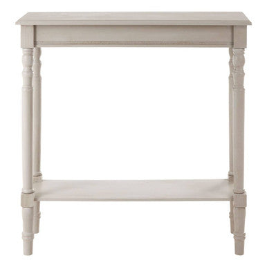Grey Pine Wood Console Table with Spindle Legs and Bottom Shelf, Heritage